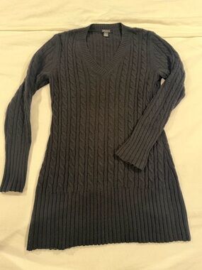 Searle Cable Knit Cashmere V-Neck Sweater Size L